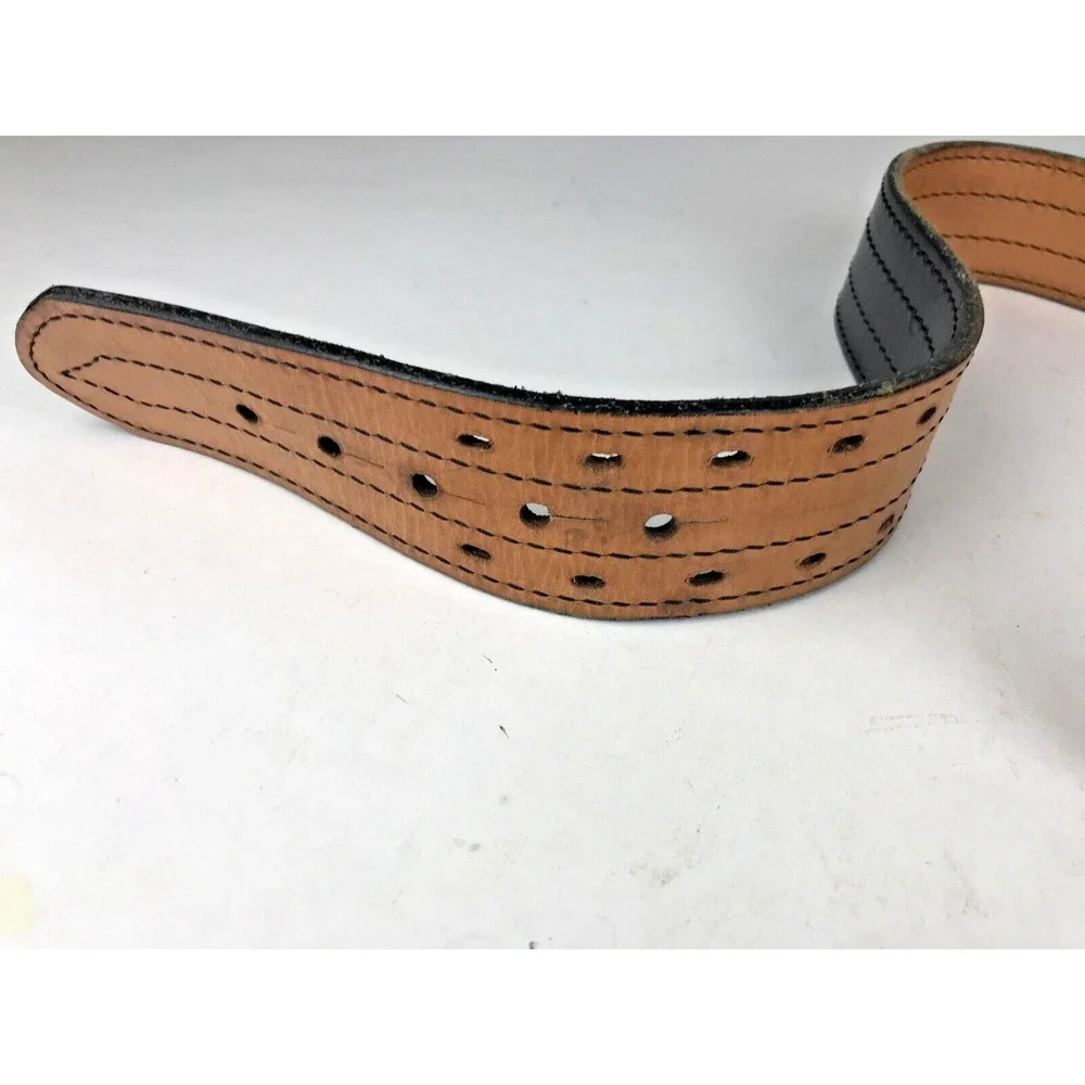 Dutyman 4011U Duty Belt Black Full‎ Grain Leather 4-Row Stitch 52.5